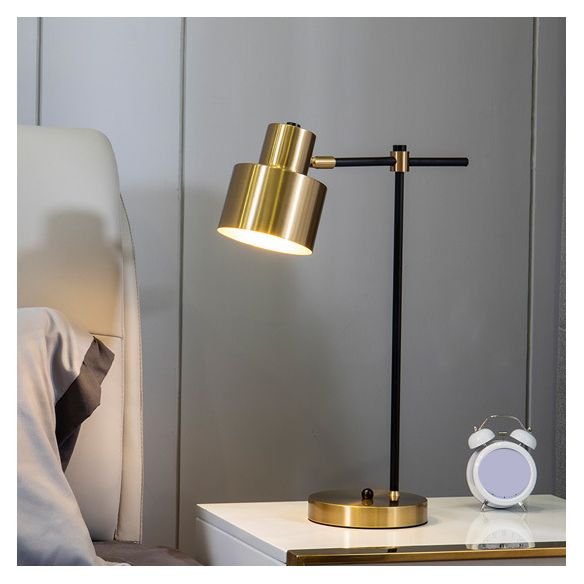 Ultra-modern Simplicity Drum Table Lamp Metal Nightstand Lamp for Bedroom