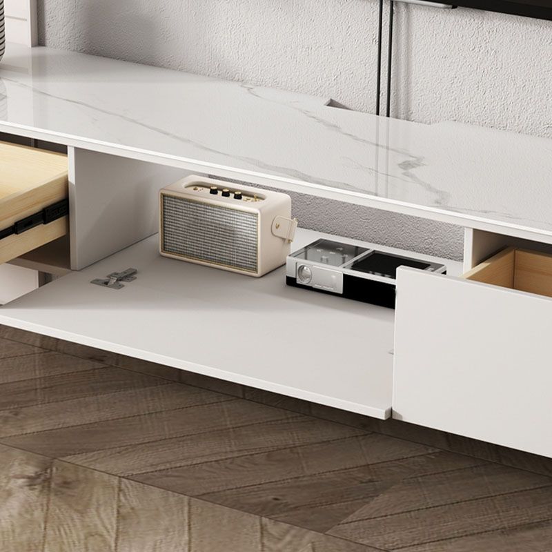 Modern TV Media Console Enclosed Storage TV Console with Drawers