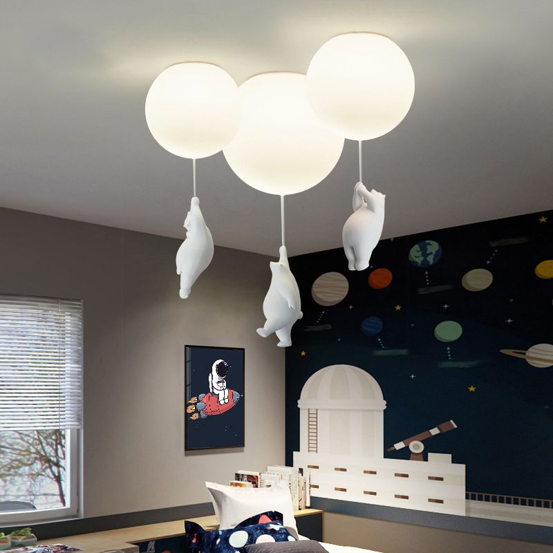 Modern Style Ceiling Lamp Creative Bear Flush Mount Light Fixture