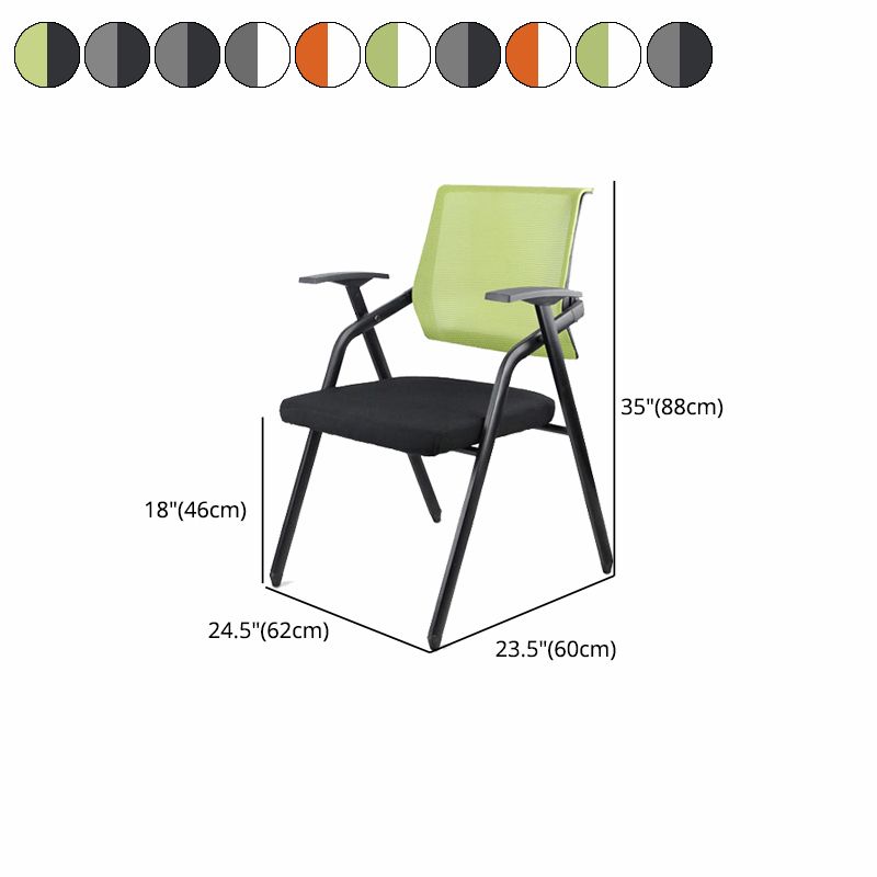 Mid Back Conference Chair with Fixed Arms Modern Office Chair with Metal Frame