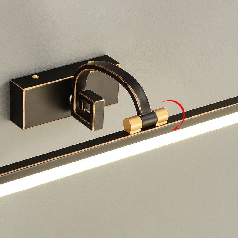 Single Black Finish Modernism Bathroom Vanity Light LED Bath Bar