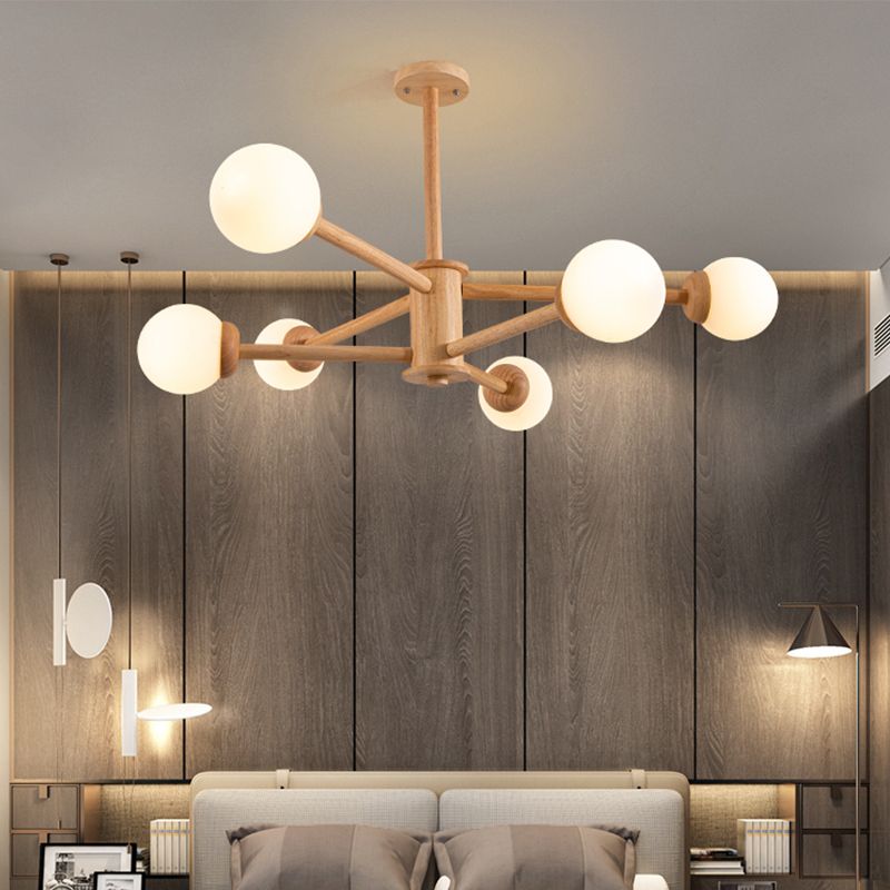 Originales Holzmolekularstyling Kronleuchter moderner Einfachheitstil Wohnzimmerbeleuchtung