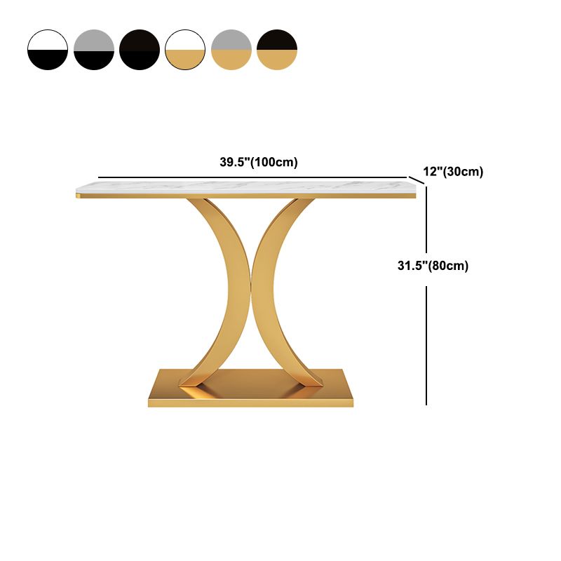 11" Wide Stone Contemporary Console Table Rectangle Console Accent Table