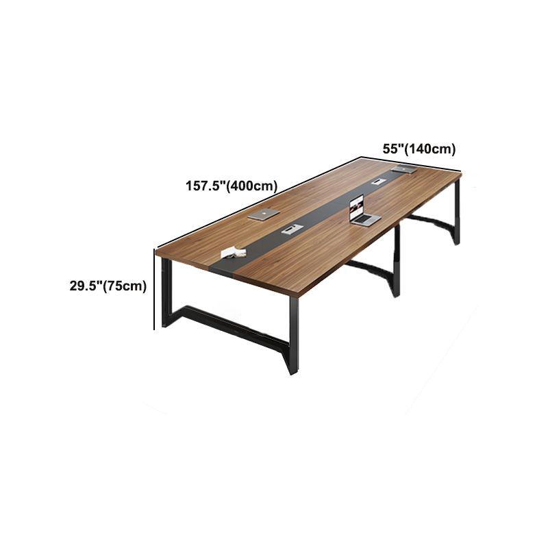 Contemporary Style Meeting Desk Brown Office Desk for Office and Meeting Room