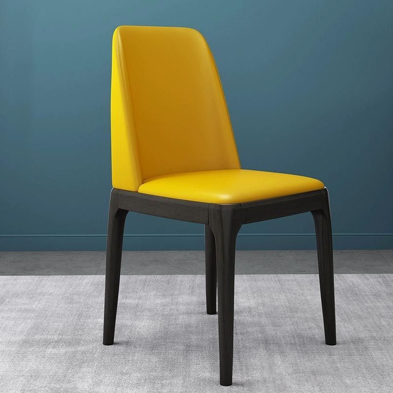 Glam Leather Dining Chair Parsons Chair in Matte Finish for Home