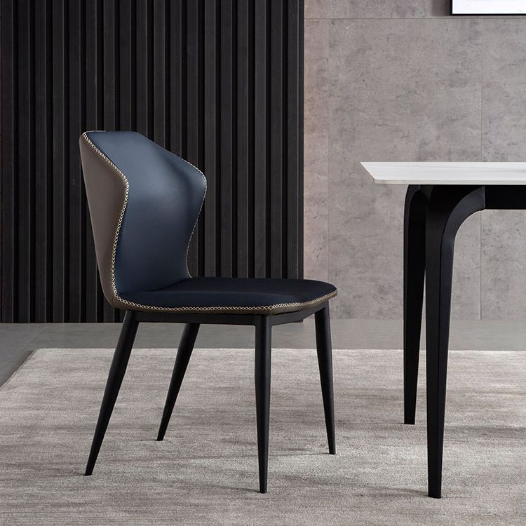 Modern Style Chairs Dining Armless Chair for Kitchen with Metal Legs