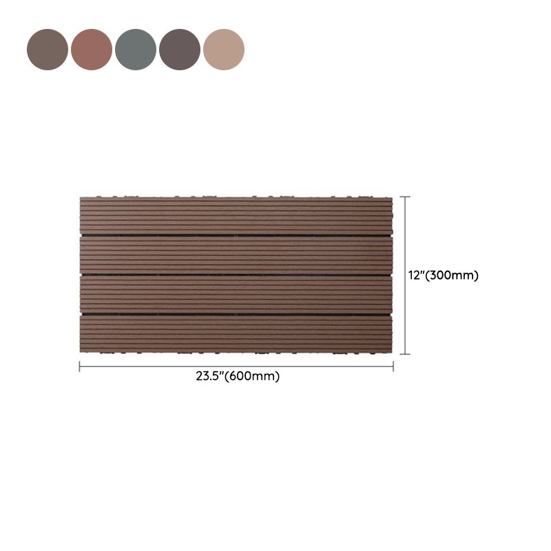 Wire Brushed Wood Floor Tile Click Lock Engineered Wood for Patio Garden