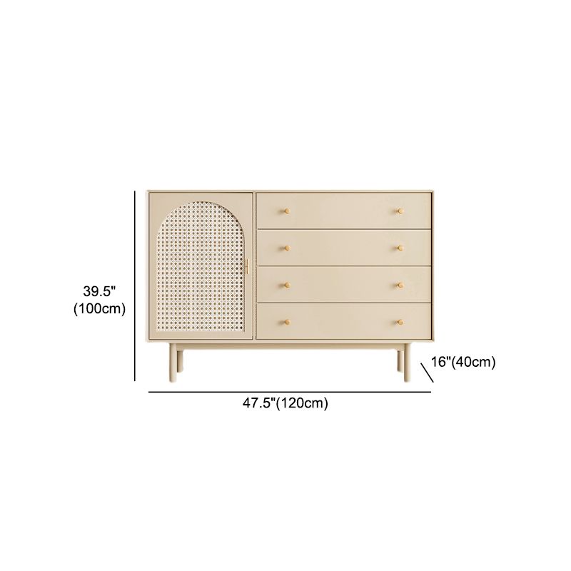 Rattan Living Room Sideboard Cabinet Modern Credenza with Storage and Drawer