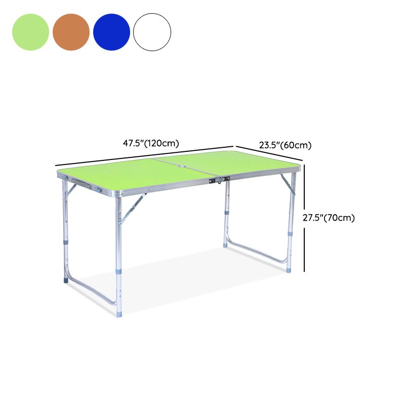 Contemporary Outdoor Table Rectangle Folding Table with Metal Base