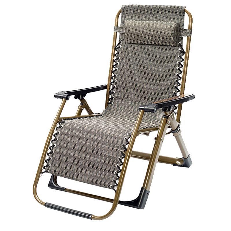 Contemporary Indoor Recliner Chair in Metal Rocker Base with Arms