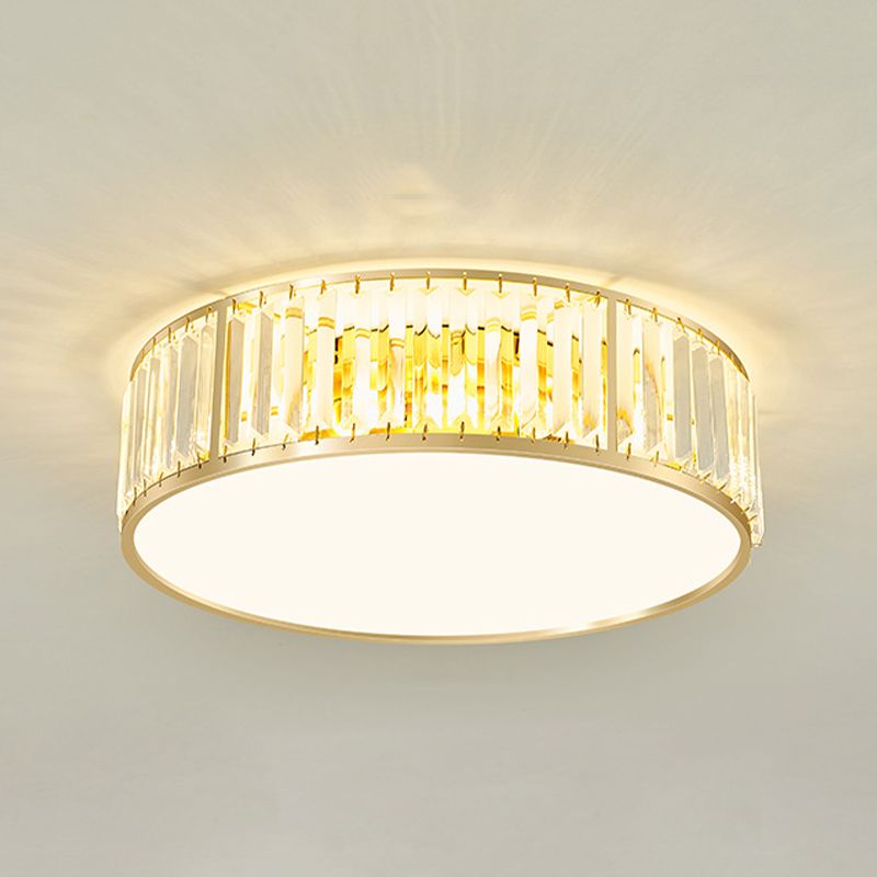 3/4/5-Light Golden/Black Flush Mount Lighting Shaded Ceiling Light with Crystal