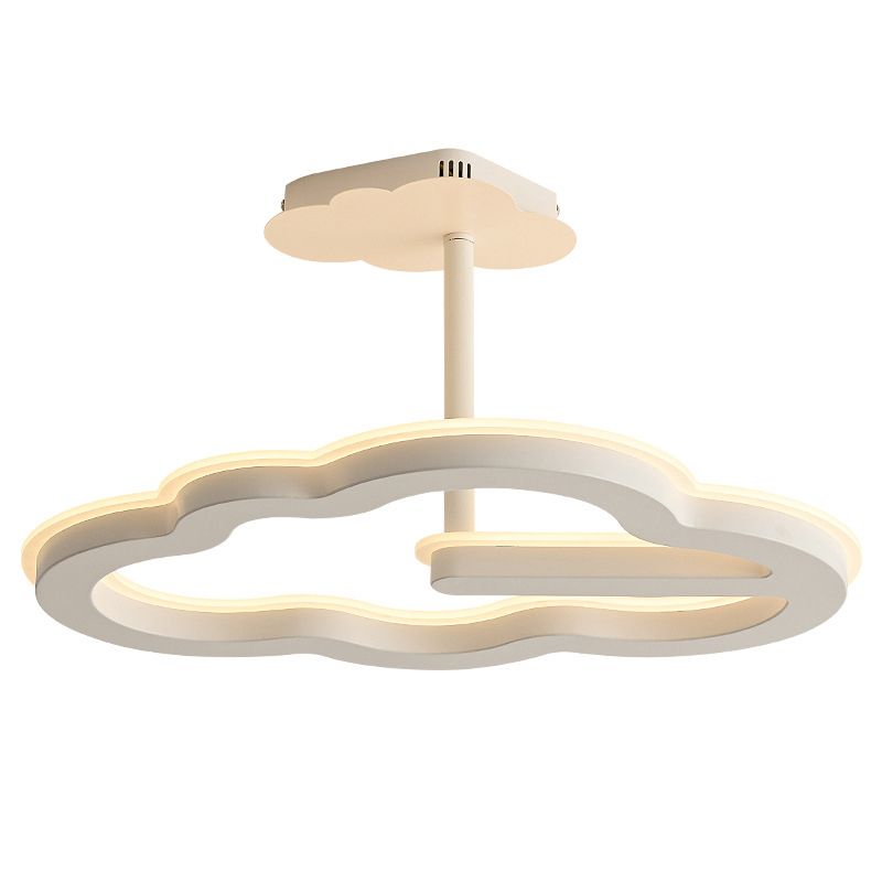 Contemporary LED Ceiling Lamp Cloud Semi Flush Light with Metal for Bedroom