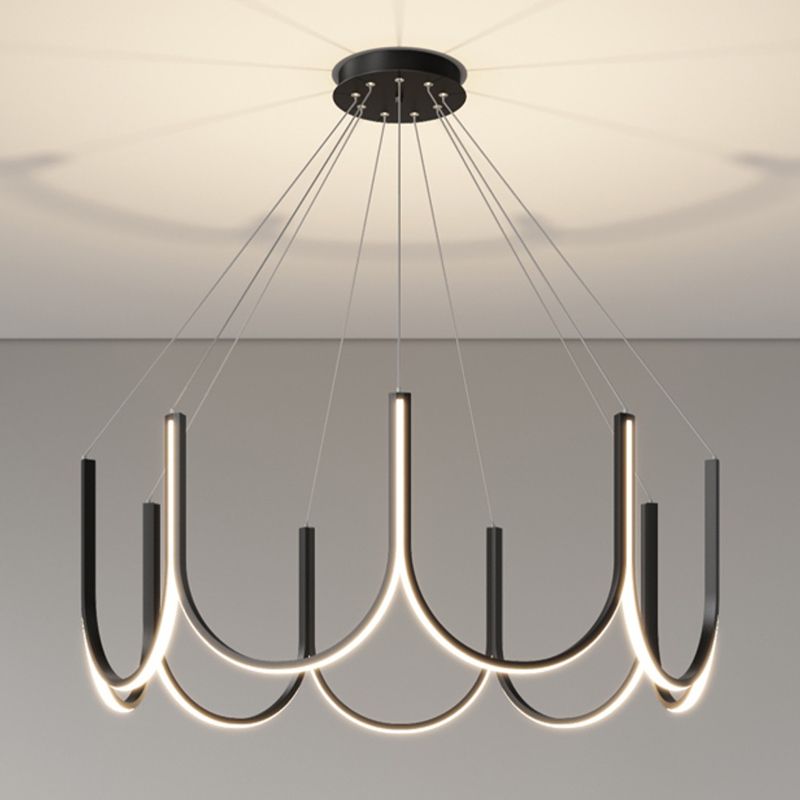 Modern Style Unique Chandelier Metal Multi Light Hanging Lamp for Living Room