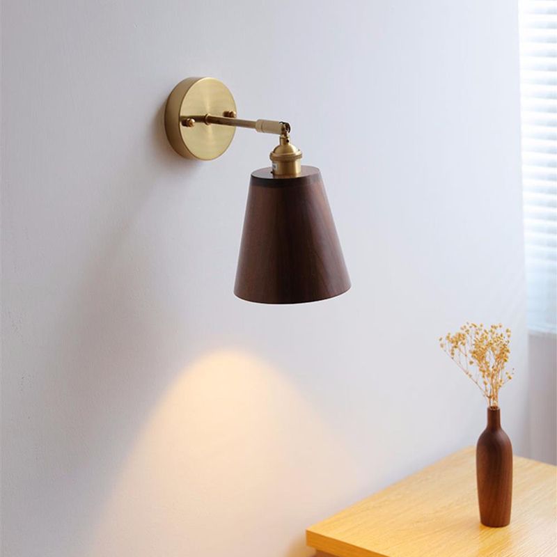 Modern Wall Light Fixture Wooden 1 Light Wall Light Sconce for Bedroom