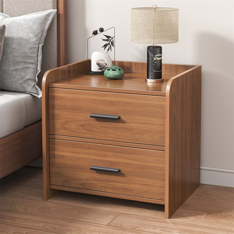 Wooden Bedside Cabinet Modern Minimalist Open Bedside Table with Drawers