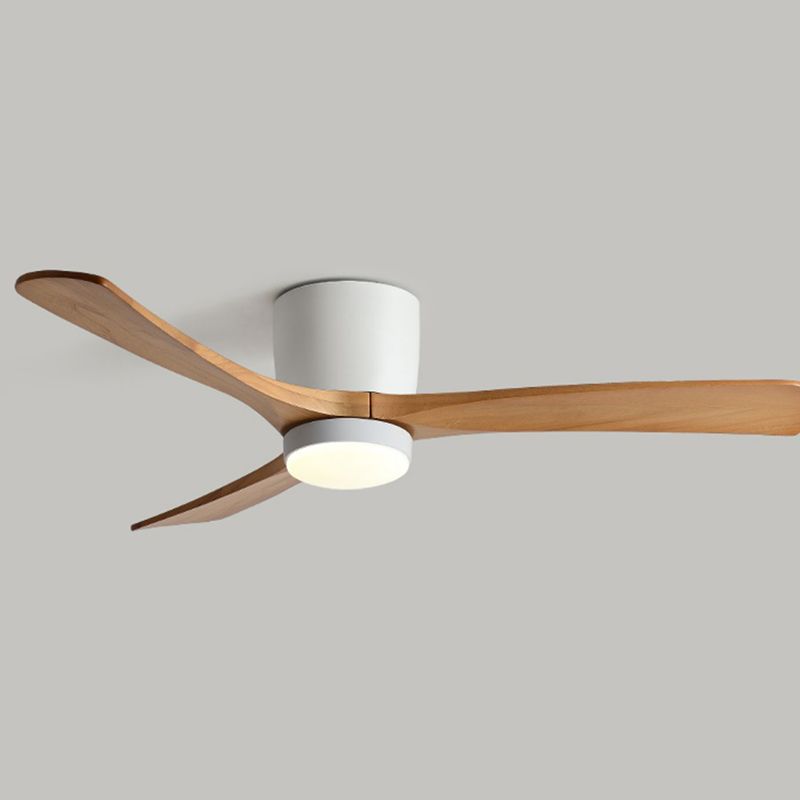 Nordic Style LED Ceiling Fan 3-Blade Fan Lighting with Wood for Restaurant