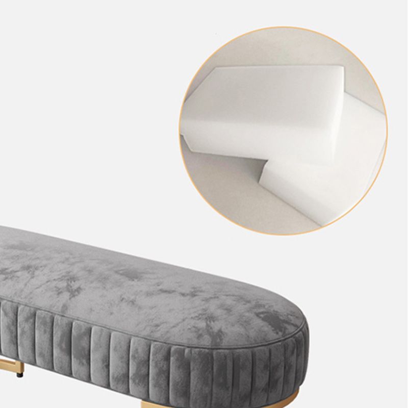 17.7" H Cushioned Ottoman Bench Glam Metal Seating Bench with Legs