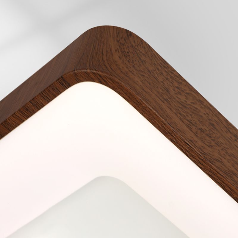 Geometry Shape LED Ceiling Lamp Modern Wood Flush Mount for Bedroom Living Room