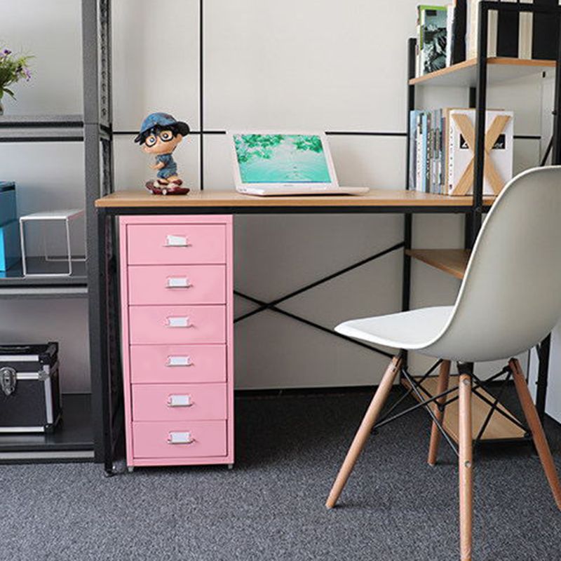 Traditional Cabinet Metal Vertical File with Drawers and Pedestal Cabinet