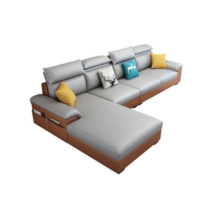 Contemporary 4-seater Sectional Scratch-Resistant Sofa with Storage