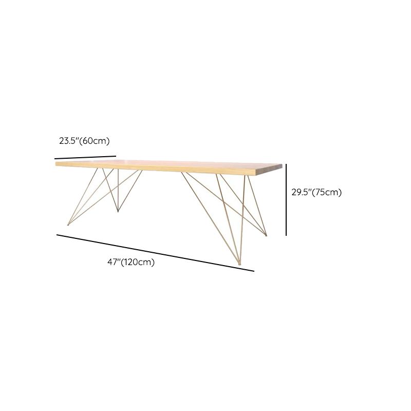 Solid Wood Rectangular Office Desk Hairpin Base 29.53" Tall Writing Desk