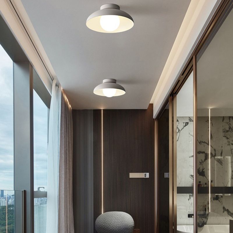 Nordic Ceiling Lighting Dome Flush Mount with Metal for Corridor