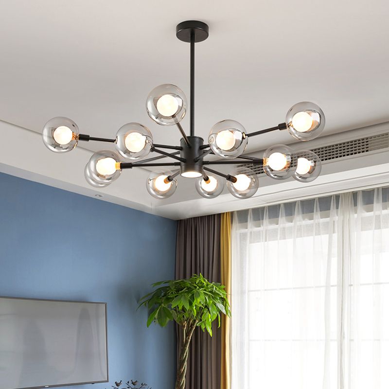 Nordic moderne en verre transparent des luminaires suspendus Spoutnik Chandelier pour le salon