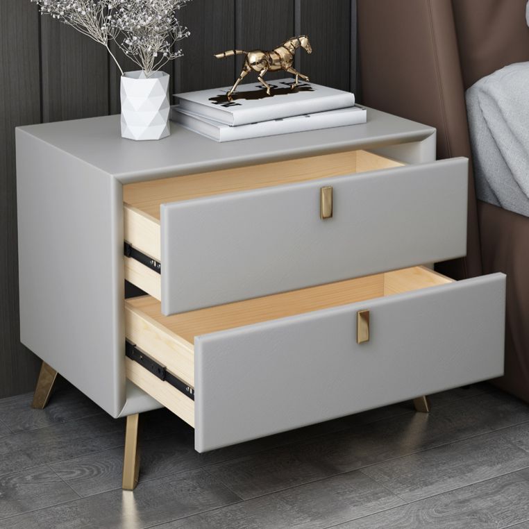 Two - Drawer Nightstand 18-inch Modern Solid Wood Bedside Cabinet