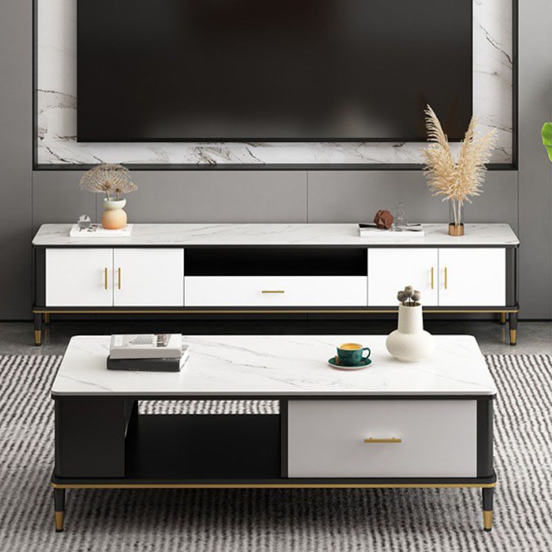 Modern TV Stand Console Open Storage TV Console for Living Room