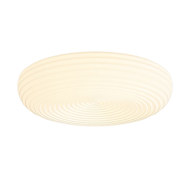 Modern Metal LED Flush Mount Circle Shape Ceiling Light with Plastic Shade for Living Room