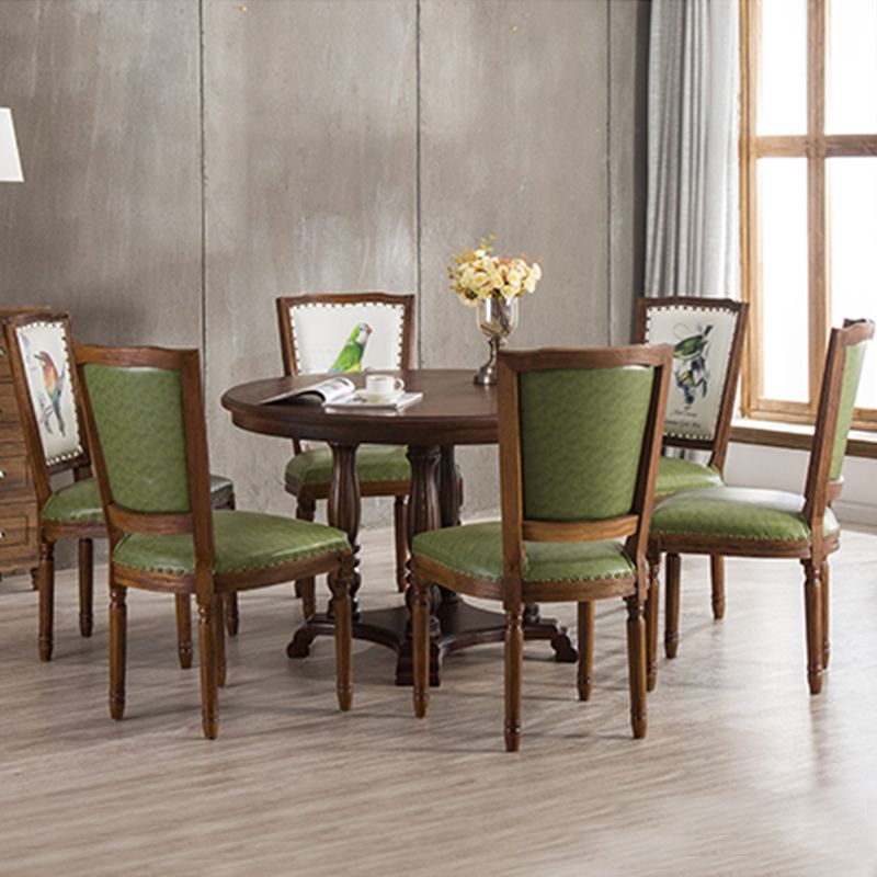 Traditional Style Dining Chair Solid Wood Upholstered Dining Room Chair