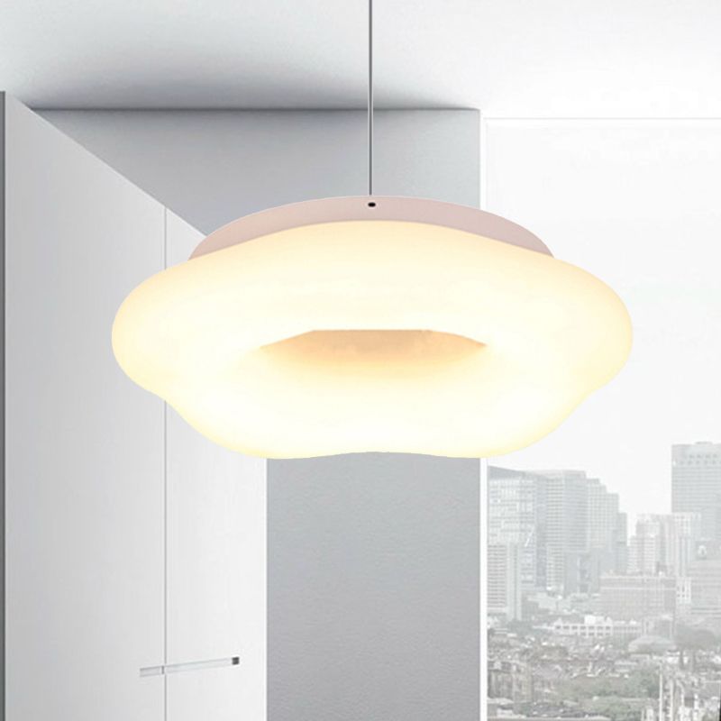 18"/21.5" Wide Cloud Drop Pendant Acrylic LED White Pendant Ceiling Light for Living Room