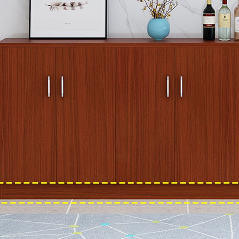 Contemporary Style Sideboard Brown Engineered Wood Server  with Adjustable Shelves