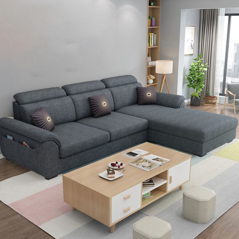 3-seater Sectional with Pillow Arm and Storage for Apartment