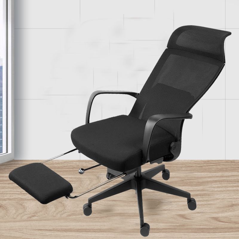 Modern Fixed Arms Office Chair Adjustable Seat Height Swivel Chair with Wheels