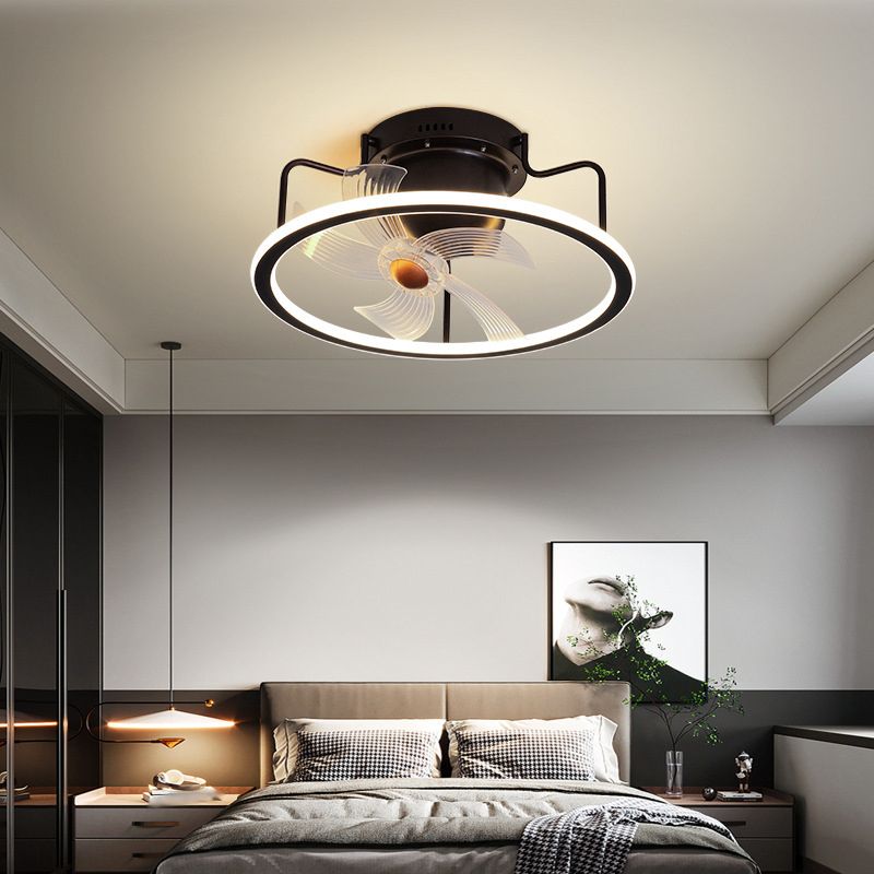 Éclairage de ventilateur de plafond de style moderne Métal 1 plafond léger lampe à fans pour chambre à coucher