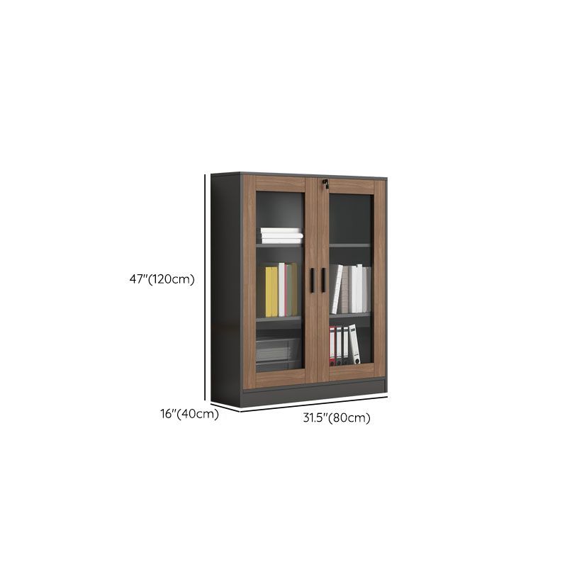 Contemporary File Cabinet Solid Wood Frame Vertical File Cabinet with Key Lock