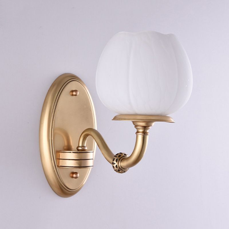 Flower Shape Wall Mount Light Fixture Modern Wall Mounted Lighting in Gold Fixture