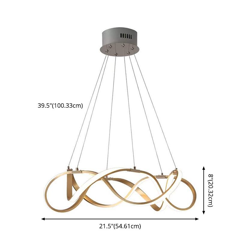 Lampe suspendue à LED en aluminium dans le pendentif linéaire acrylique moderne de style luxueux pour le salon