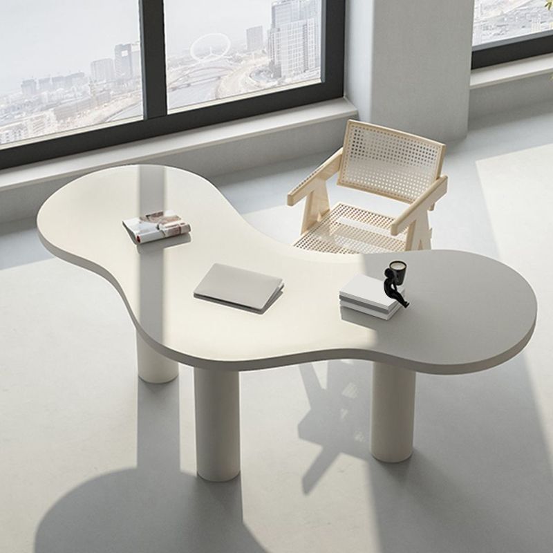 Special-Shaped Office Laptop Table White / Black Writing Desk for Office