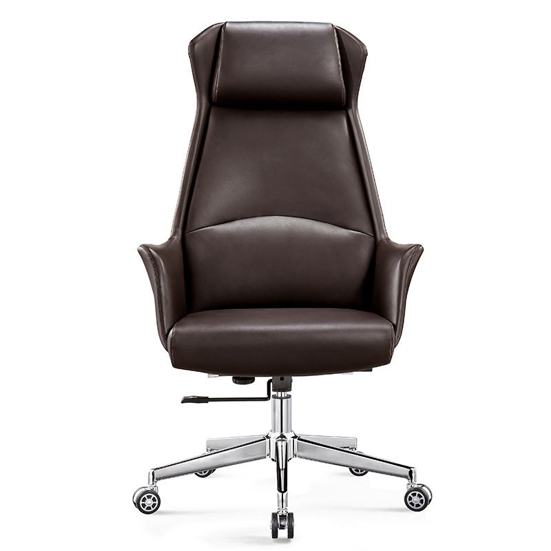 Modern Armless Leather Office Chair No Distressing Ergonomic Desk Chair