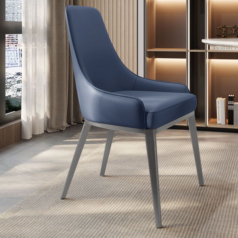 Glam Steel Dining Chair Parsons Chair in Matte Finish for Indoor