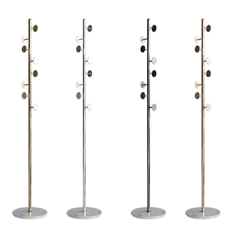 Glam Coat Rack Coat Hook Free Standing Metal Hall Stand with Slate Base