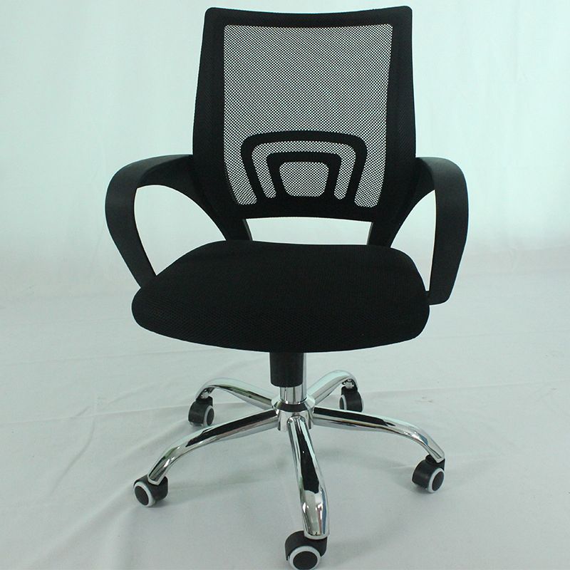 Modern Desk Chair in Black Mesh Ergonomic Computer Chair Mid-Back Chair with Wheels