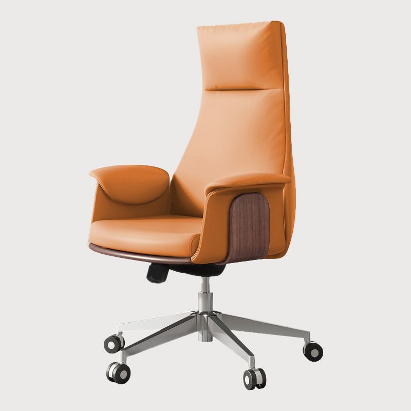 Upholstered Office Chair with Padded Arms Modern Task Chair with Metal Frame