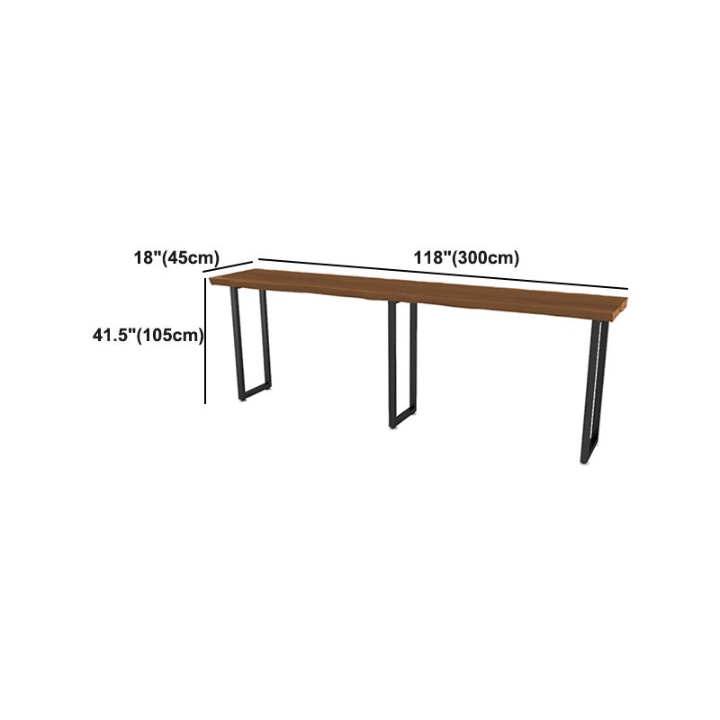 Modern Wood and Metal Bistro Accent Dining Table Sled Indoor Patio Bar Table