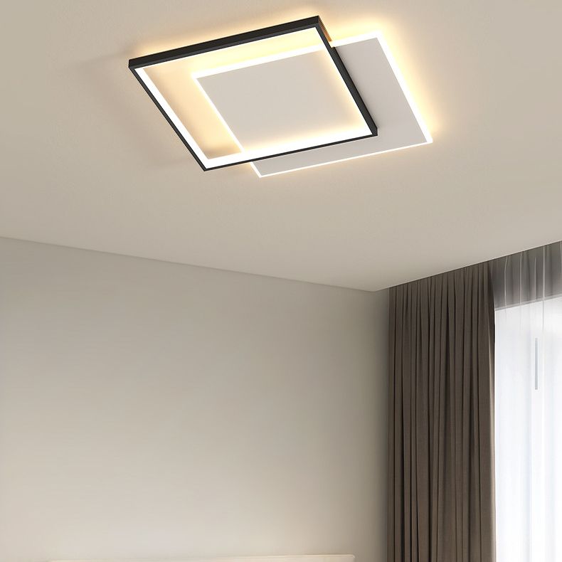 Modern Style Square Shape Flush Mount Acrylic Ceiling Light for Living Room