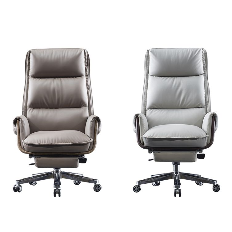 Executive Ergonomic Desk Chair with Padded Arms Chrome Metal Modern Task Chair with Wheels