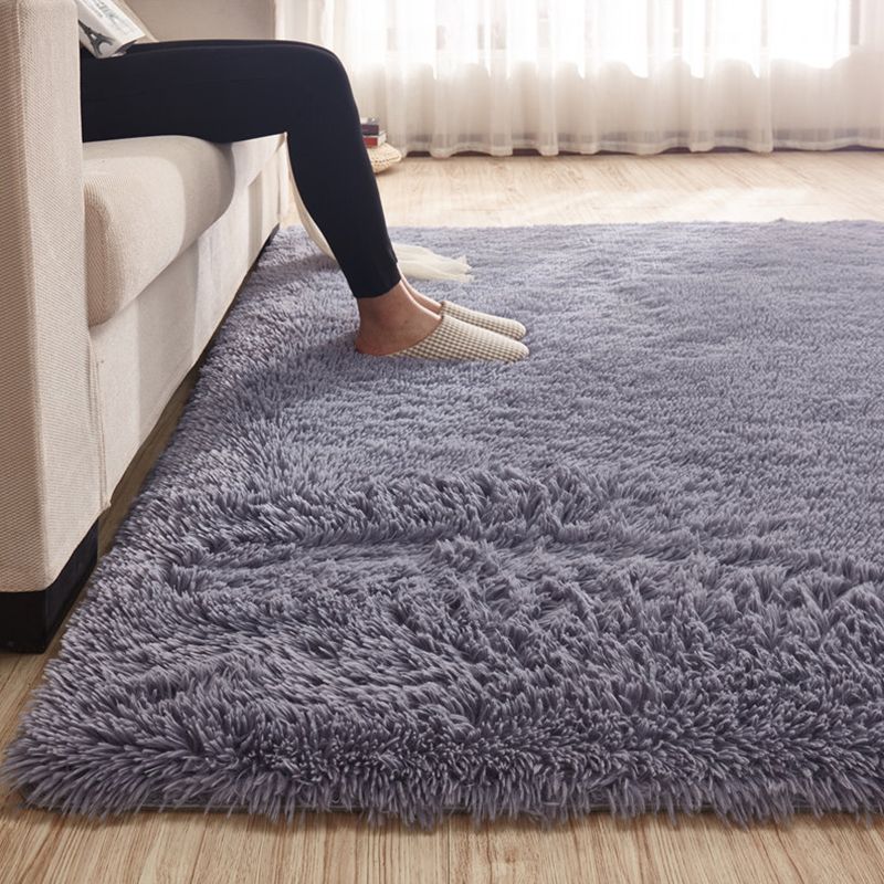 Classic Solid Color Rug Multi Colored Modern Area Carpet Faux Wool Easy Care Rug for Home