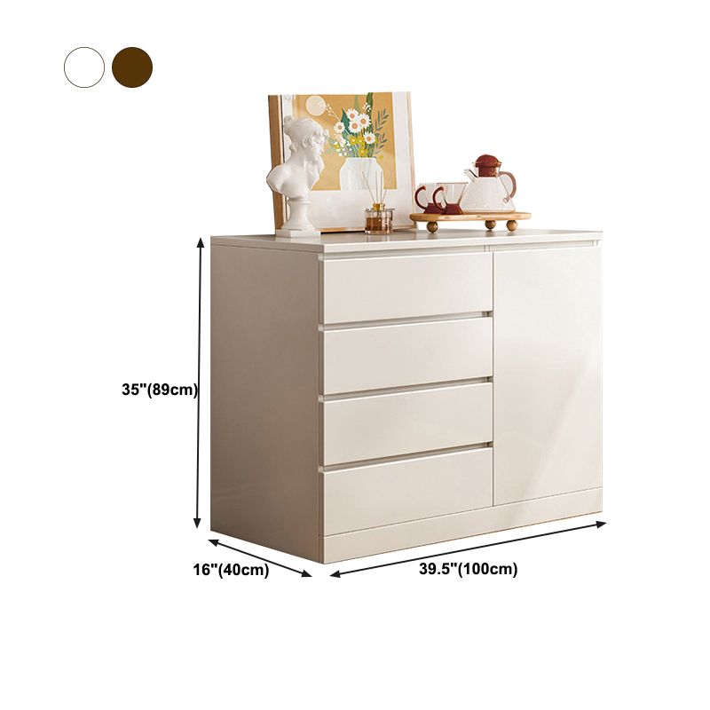 Modern Wooden Storage Chest Dresser Bedroom Storage Chest in White and Brown